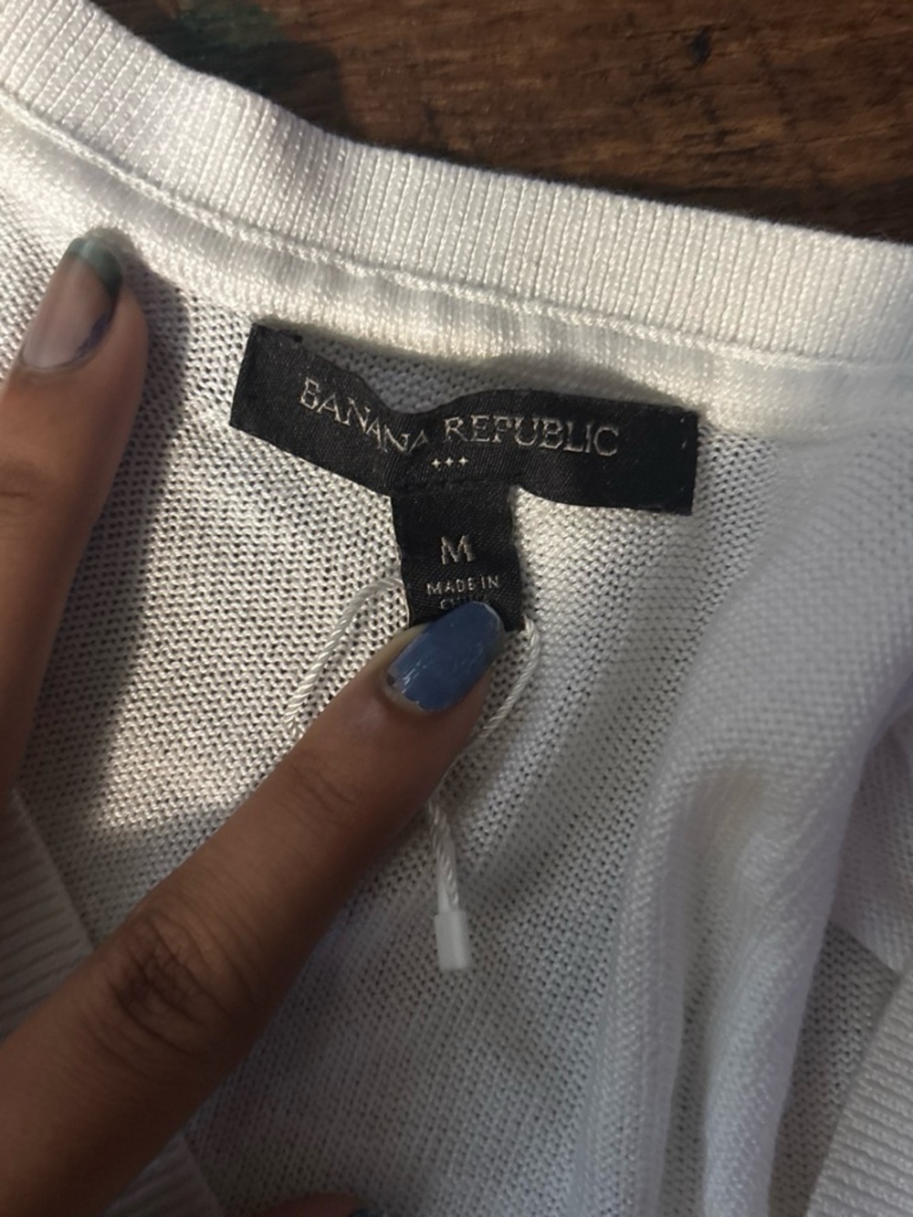 Banana Republic White Lightweight Knit Tee